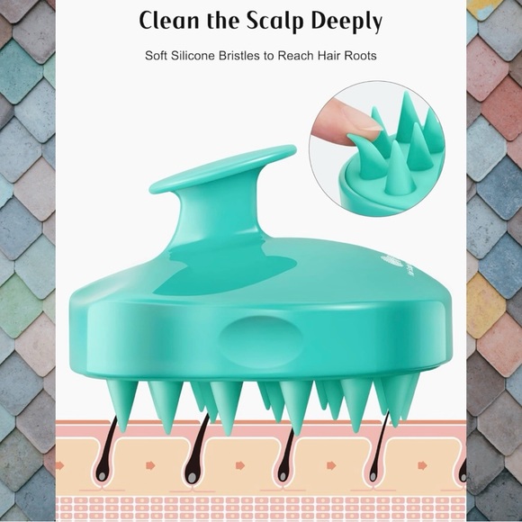 HEETA HAIR SCALP MASSAGER SHAMPOO BRUSH - 2 PACK! - Picture 4 of 16